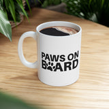 Paws on Board! Ceramic Coffee Mug 11oz