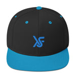 Black Teal Snapback Hat / Aqua Teal Embroidered Logo