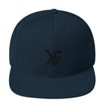 Dark Navy Snapback Hat Black Embroidered Logo