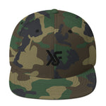 Green Camo Snapback Hat Black Embroidered Logo