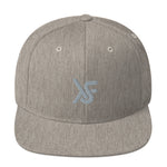 Heather Grey Snapback Hat Grey Embroidered Logo