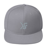 Silver Snapback Hat Grey Embroidered Logo