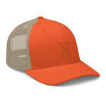 Rustic Orange/Khaki Trucker Cap Embroidered Logo