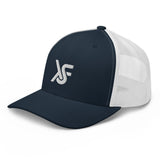 Navy/White Trucker Cap Embroidered Logo