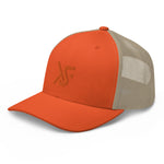 Rustic Orange/Khaki Trucker Cap Embroidered Logo