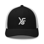 Black & White Trucker Cap Embroidered Logo