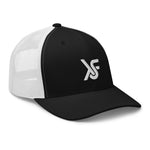 Black & White Trucker Cap Embroidered Logo