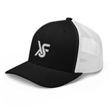 Black & White Trucker Cap Embroidered Logo