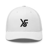 White Trucker Cap Embroidered Logo