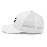 White Trucker Cap Embroidered Logo