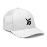 White Trucker Cap Embroidered Logo