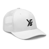 White Trucker Cap Embroidered Logo