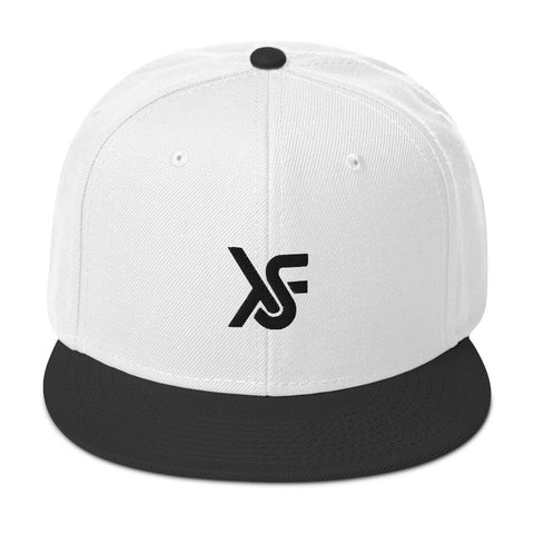 Black White Snapback Hat Black Embroidered Logo