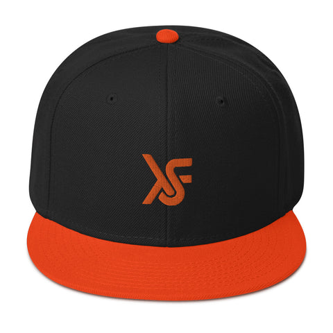 Orange Snapback Hat Embroidered Logo