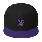 Purple Snapback Hat Embroidered Logo