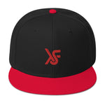 Black / Red Snapback Hat, Red Embroidered Logo